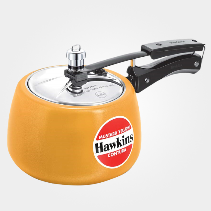 Hawkins Contura Ceramic Pressure Cooker 3 Litre Mustard Yellow